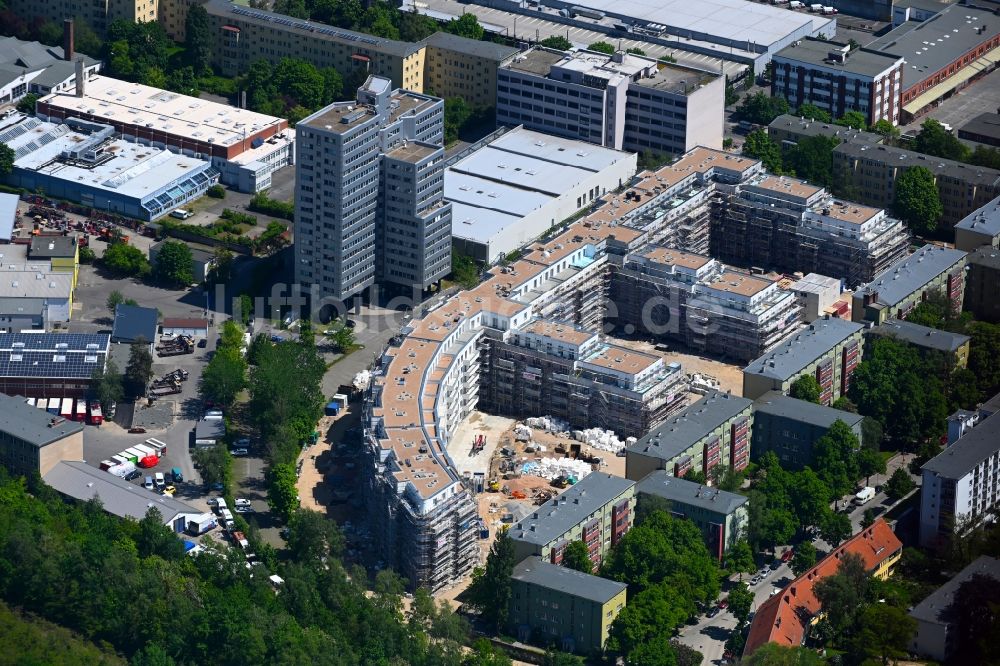 Berlin von oben - Baustelle zum Neubau einer Mehrfamilienhaus-Wohnanlage Eythstraße Ecke Bessemerstraße im Ortsteil Schöneberg in Berlin, Deutschland