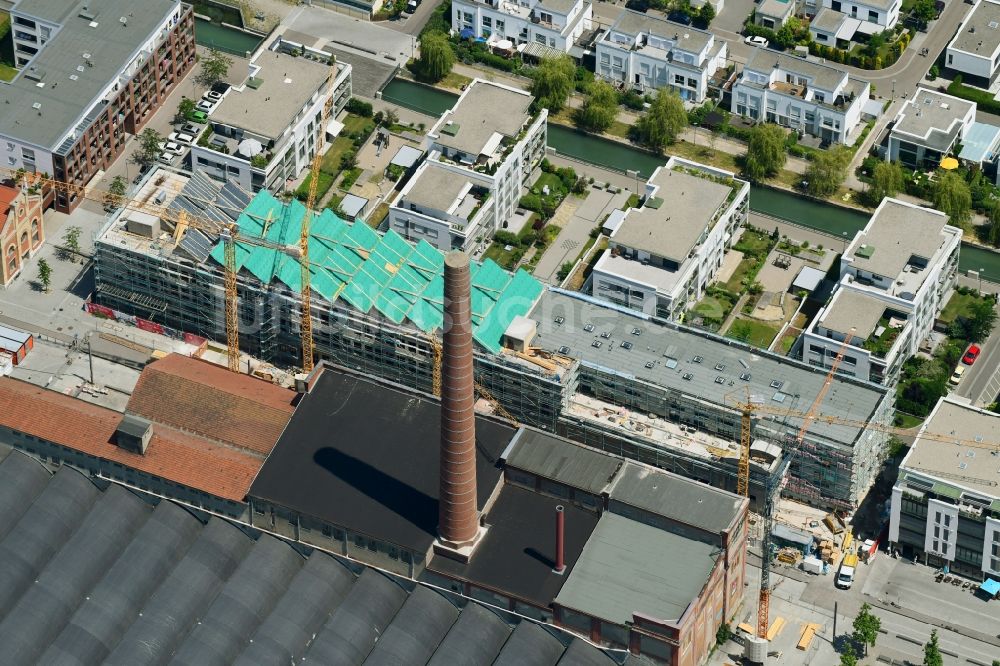 Luftbild Augsburg - Baustelle zum Neubau einer Mehrfamilienhaus-Wohnanlage La Fontana Due in Augsburg im Bundesland Bayern, Deutschland