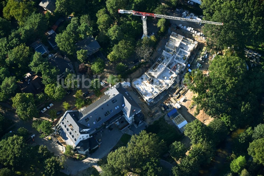 Luftaufnahme Berlin - Baustelle zum Neubau einer Mehrfamilienhaus-Wohnanlage Fortunaallee im Ortsteil Kaulsdorf in Berlin, Deutschland