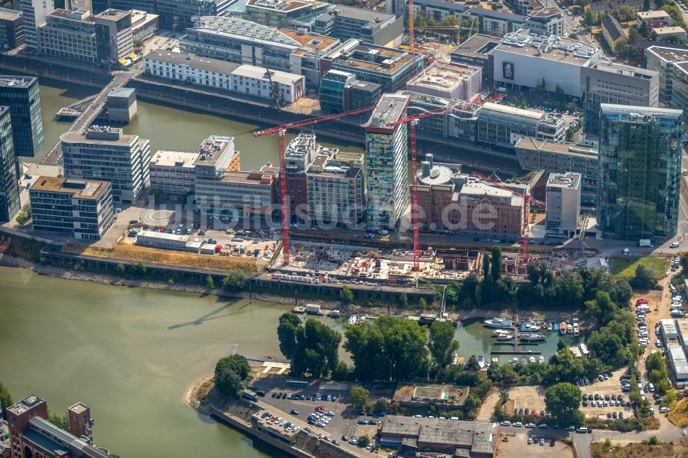 Luftaufnahme Düsseldorf - Baustelle zum Neubau einer Mehrfamilienhaus-Wohnanlage der FRANKONIA Eurobau AG in Düsseldorf im Bundesland Nordrhein-Westfalen, Deutschland