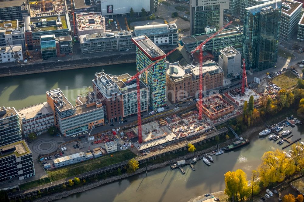 Luftbild Düsseldorf - Baustelle zum Neubau einer Mehrfamilienhaus-Wohnanlage der FRANKONIA Eurobau AG in Düsseldorf im Bundesland Nordrhein-Westfalen, Deutschland