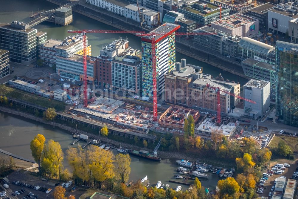 Luftaufnahme Düsseldorf - Baustelle zum Neubau einer Mehrfamilienhaus-Wohnanlage der FRANKONIA Eurobau AG in Düsseldorf im Bundesland Nordrhein-Westfalen, Deutschland