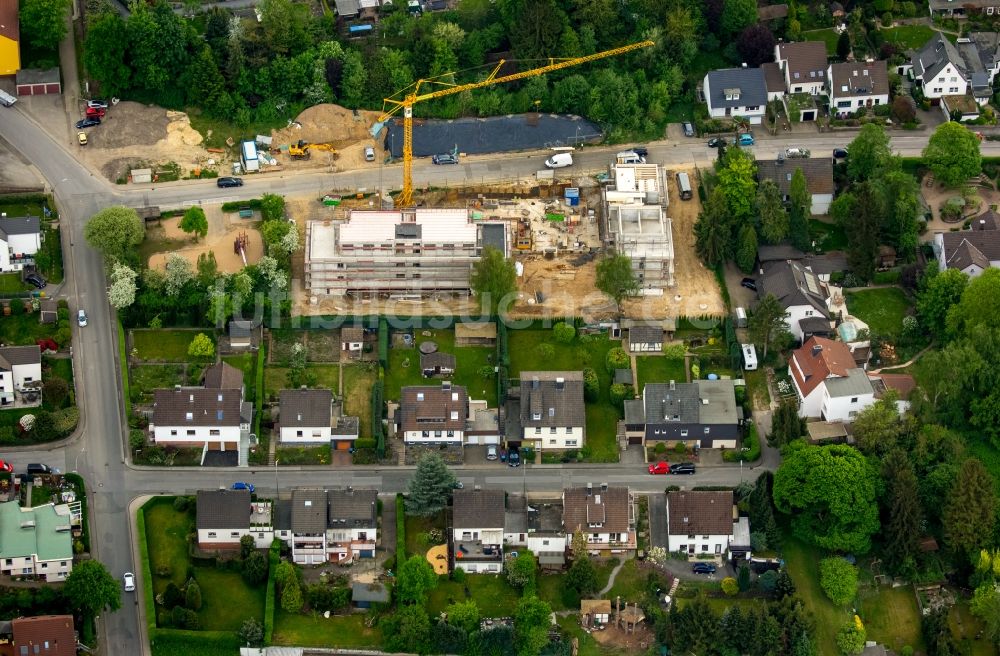 Luftaufnahme Gevelsberg - Baustelle zum Neubau einer Mehrfamilienhaus-Wohnanlage in Gevelsberg im Bundesland Nordrhein-Westfalen