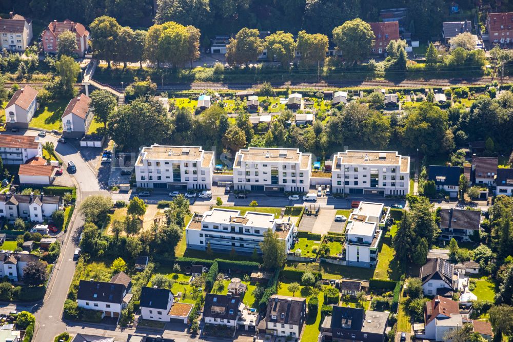 Gevelsberg aus der Vogelperspektive: Baustelle zum Neubau einer Mehrfamilienhaus-Wohnanlage in Gevelsberg im Bundesland Nordrhein-Westfalen