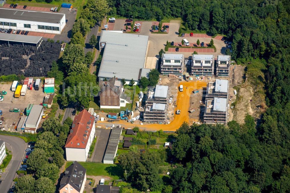 Gladbeck aus der Vogelperspektive: Baustelle zum Neubau einer Mehrfamilienhaus-Wohnanlage in Gladbeck im Bundesland Nordrhein-Westfalen