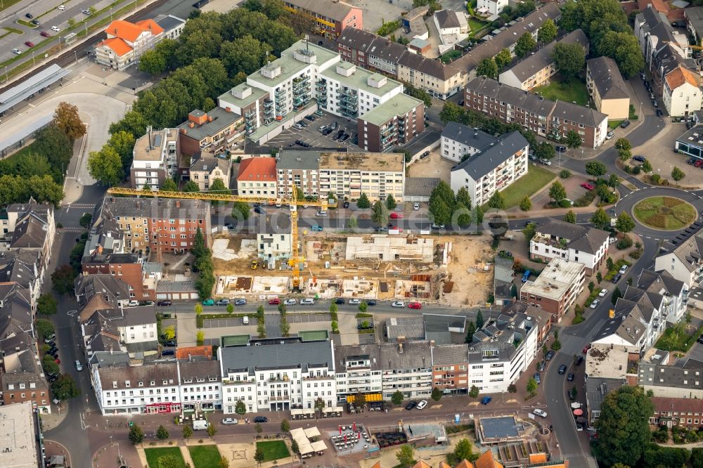 Luftbild Kleve - Baustelle zum Neubau einer Mehrfamilienhaus-Wohnanlage Grabenstraße in Kleve im Bundesland Nordrhein-Westfalen, Deutschland