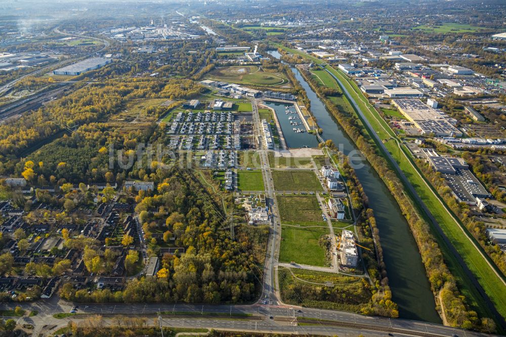 Luftbild Gelsenkirchen - Baustelle zum Neubau einer Mehrfamilienhaus-Wohnanlage Graf Bismarck an der Lübecker Straße in Gelsenkirchen im Bundesland Nordrhein-Westfalen - NRW, Deutschland