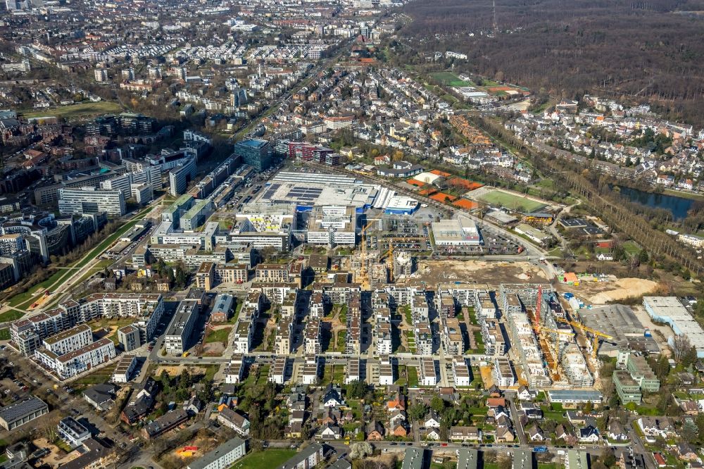 Düsseldorf aus der Vogelperspektive: Baustelle zum Neubau einer Mehrfamilienhaus-Wohnanlage Grafental in Düsseldorf im Bundesland Nordrhein-Westfalen, Deutschland