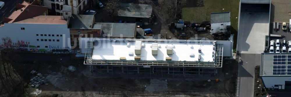 Luftbild Magdeburg - Baustelle zum Neubau einer Mehrfamilienhaus-Wohnanlage Große Diesdorfer Straße im Ortsteil Stadtfeld Ost in Magdeburg im Bundesland Sachsen-Anhalt