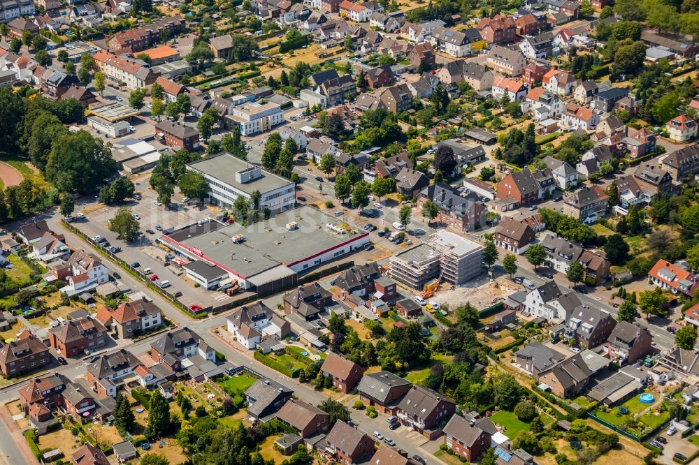 Haltern am See von oben - Baustelle zum Neubau einer Mehrfamilienhaus-Wohnanlage in Haltern am See im Bundesland Nordrhein-Westfalen, Deutschland