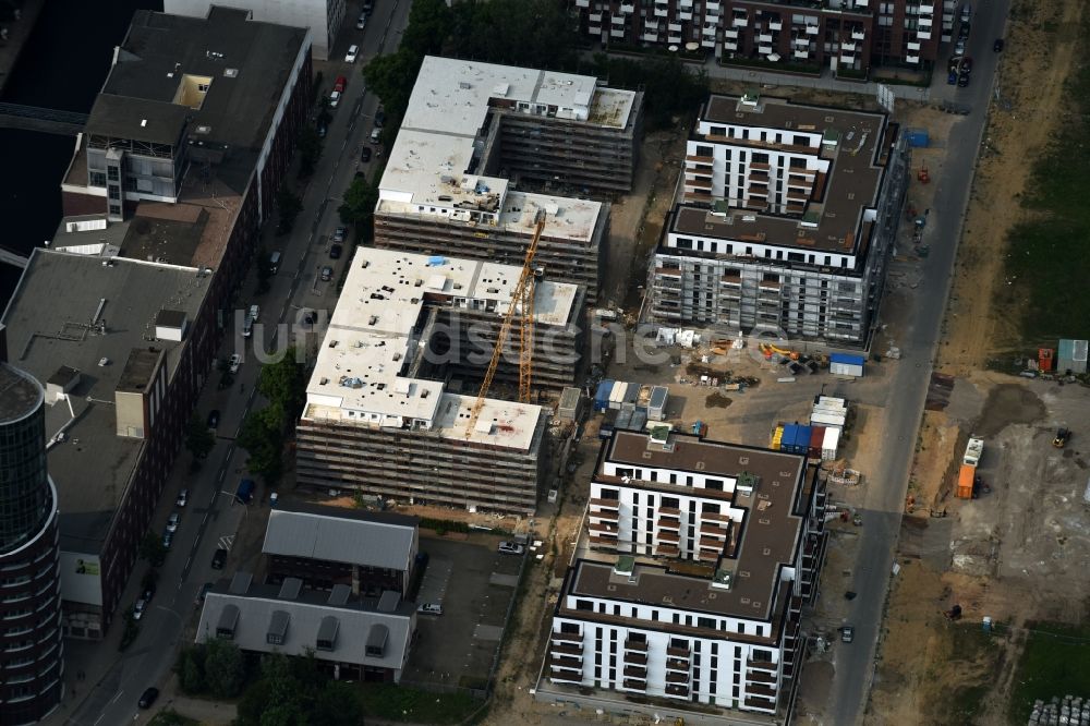 Hamburg aus der Vogelperspektive: Baustelle zum Neubau einer Mehrfamilienhaus-Wohnanlage in Hamburg