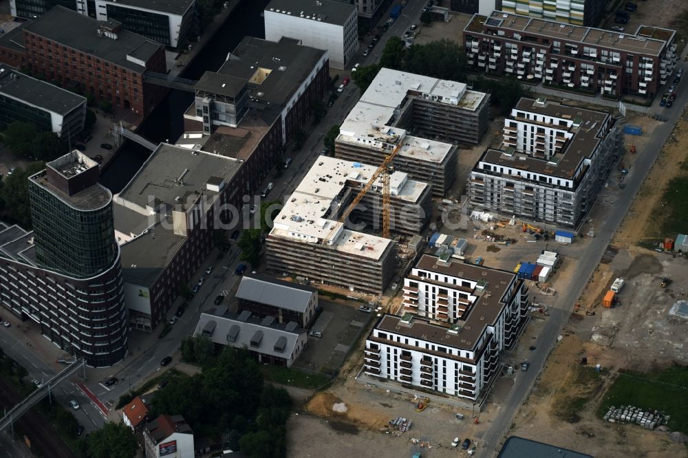 Luftbild Hamburg - Baustelle zum Neubau einer Mehrfamilienhaus-Wohnanlage in Hamburg