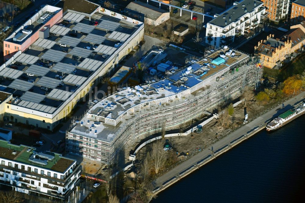 Potsdam aus der Vogelperspektive: Baustelle zum Neubau einer Mehrfamilienhaus-Wohnanlage Havelwelle an der Zeppelinstraße im Ortsteil Westliche Vorstadt in Potsdam im Bundesland Brandenburg, Deutschland