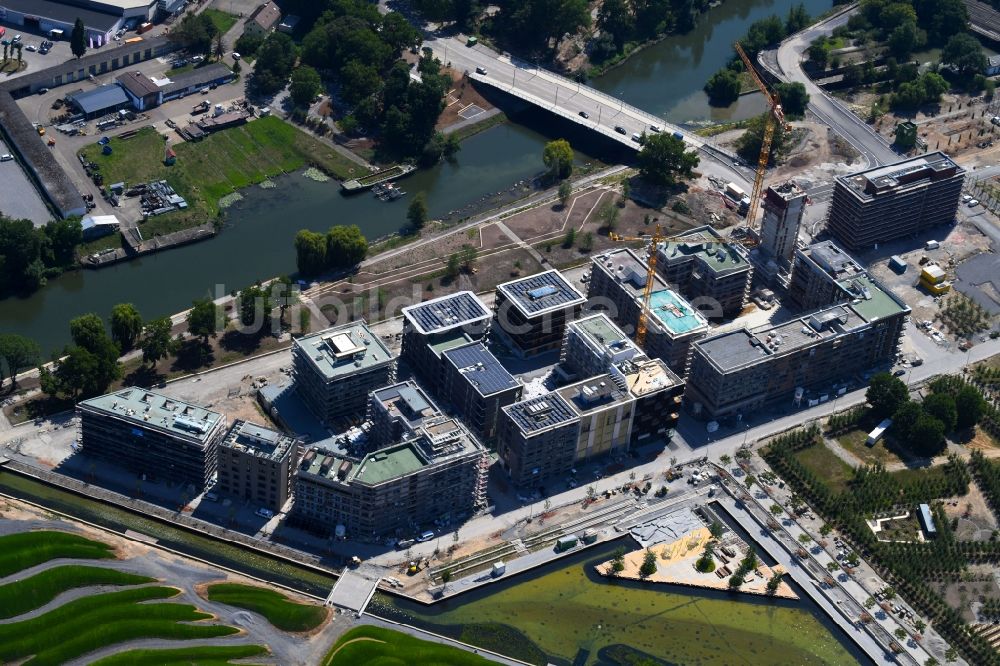 Luftbild Heilbronn - Baustelle zum Neubau einer Mehrfamilienhaus-Wohnanlage Heilbronn Urban Garden in Heilbronn im Bundesland Baden-Württemberg, Deutschland