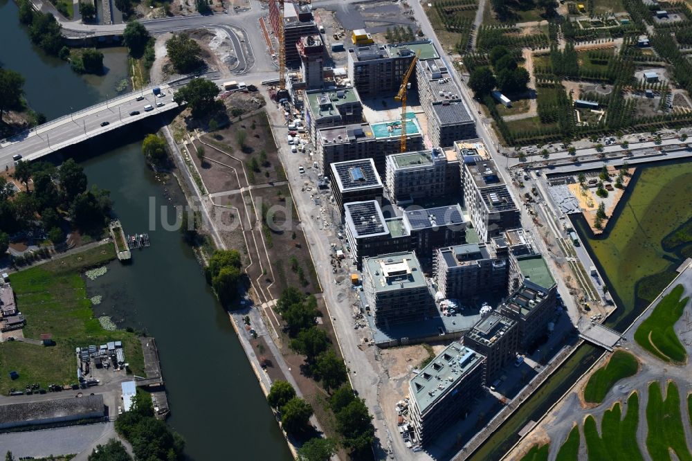 Luftbild Heilbronn - Baustelle zum Neubau einer Mehrfamilienhaus-Wohnanlage Heilbronn Urban Garden in Heilbronn im Bundesland Baden-Württemberg, Deutschland