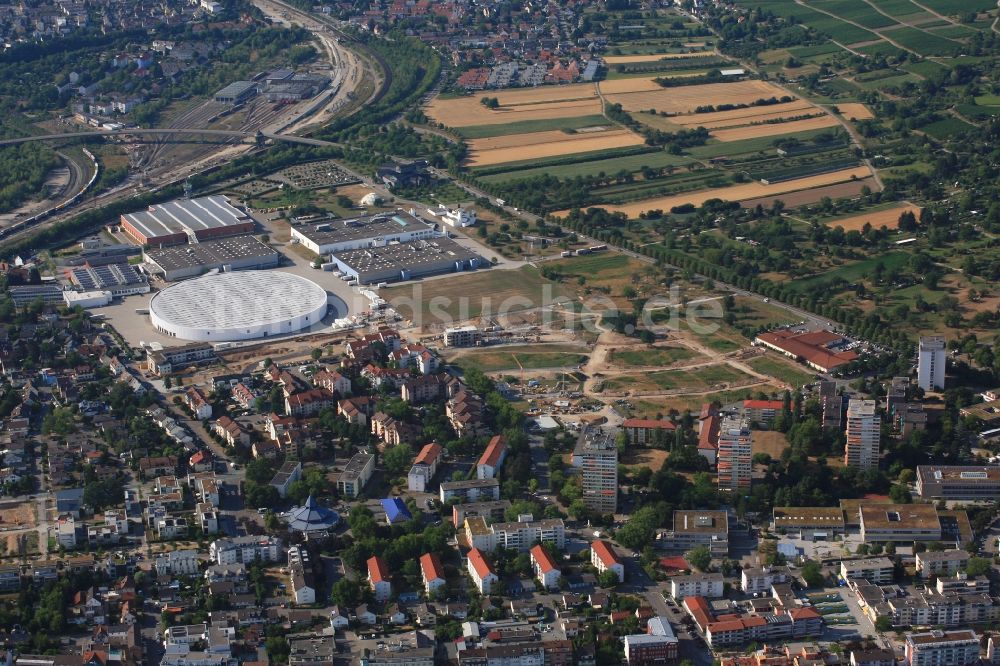 Luftbild Weil am Rhein - Baustelle zum Neubau einer Mehrfamilienhaus-Wohnanlage Hohe Strasse beim Vitra Architektur Campus in Weil am Rhein im Bundesland Baden-Württemberg, Deutschland