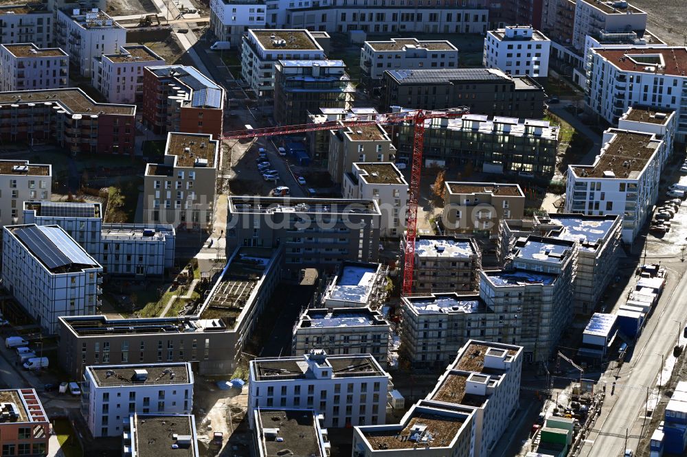 Luftaufnahme München - Baustelle zum Neubau einer Mehrfamilienhaus-Wohnanlage Hörweg - Aubinger Allee - Christel-Sembach-Krone-Straße in München im Bundesland Bayern, Deutschland