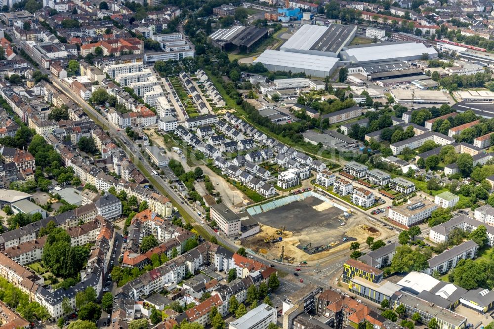 Dortmund aus der Vogelperspektive: Baustelle zum Neubau einer Mehrfamilienhaus-Wohnanlage Kaiser-Quartier in Dortmund im Bundesland Nordrhein-Westfalen, Deutschland