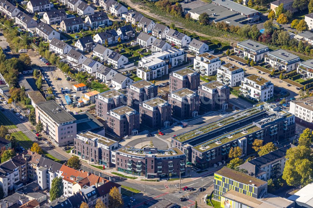 Dortmund von oben - Baustelle zum Neubau einer Mehrfamilienhaus-Wohnanlage Kaiser-Quartier in Dortmund im Bundesland Nordrhein-Westfalen, Deutschland