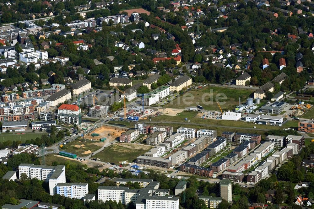 Luftaufnahme Hamburg - Baustelle zum Neubau einer Mehrfamilienhaus-Wohnanlage am Kaskadenpark - Wilsonstraße - Charlotte-Mügge-Weg - Kurt-Oldenburg-Straße in Hamburg, Deutschland