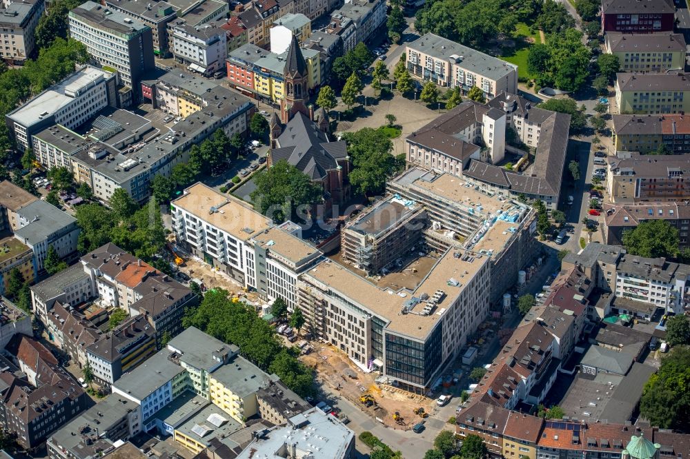 Luftbild Essen - Baustelle zum Neubau einer Mehrfamilienhaus-Wohnanlage Kastanienhöfe der Allbau AG nach Entwürfen des Architekturbüros gna und mit dem Generalunternehmer Ed. Züblin AG in Essen im Bundesland Nordrhein-Westfalen