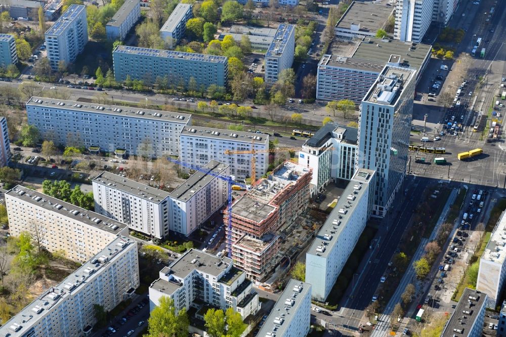 Luftbild Berlin - Baustelle zum Neubau einer Mehrfamilienhaus-Wohnanlage Königstadt Quartier am Alexanderplatz in Berlin, Deutschland