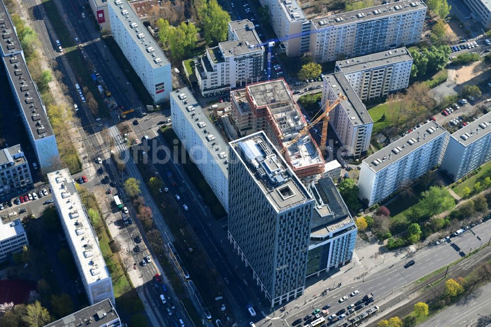 Luftbild Berlin - Baustelle zum Neubau einer Mehrfamilienhaus-Wohnanlage Königstadt Quartier am Alexanderplatz in Berlin, Deutschland