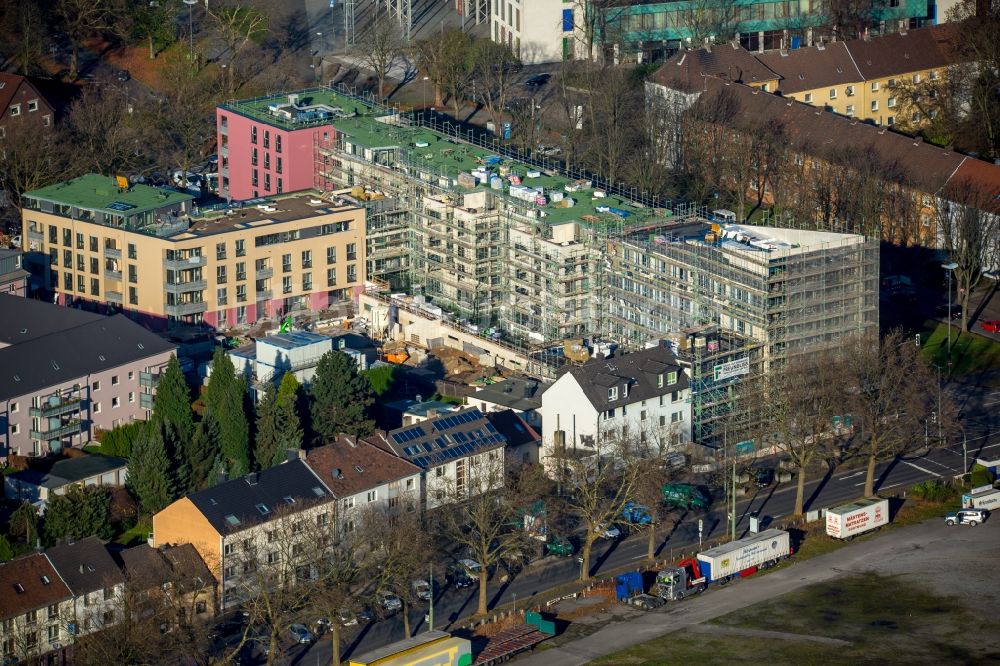 Luftaufnahme Bochum - Baustelle zum Neubau einer Mehrfamilienhaus-Wohnanlage Küpperstraße in Bochum im Bundesland Nordrhein-Westfalen