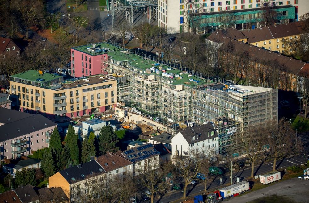 Bochum von oben - Baustelle zum Neubau einer Mehrfamilienhaus-Wohnanlage Küpperstraße in Bochum im Bundesland Nordrhein-Westfalen