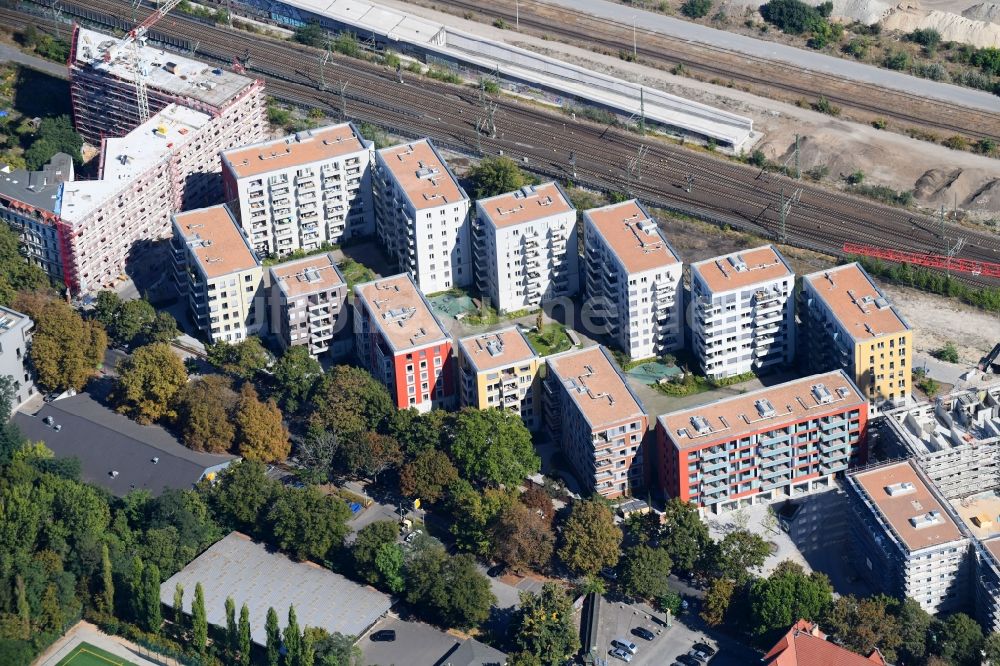 Luftaufnahme Berlin - Baustelle zum Neubau einer Mehrfamilienhaus-Wohnanlage Kruppstraße - Lehrter Straße in Berlin