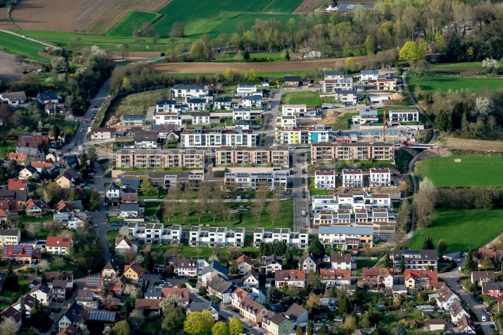 Luftaufnahme Lahr/Schwarzwald - Baustelle zum Neubau einer Mehrfamilienhaus-Wohnanlage in Lahr/Schwarzwald im Bundesland Baden-Württemberg, Deutschland