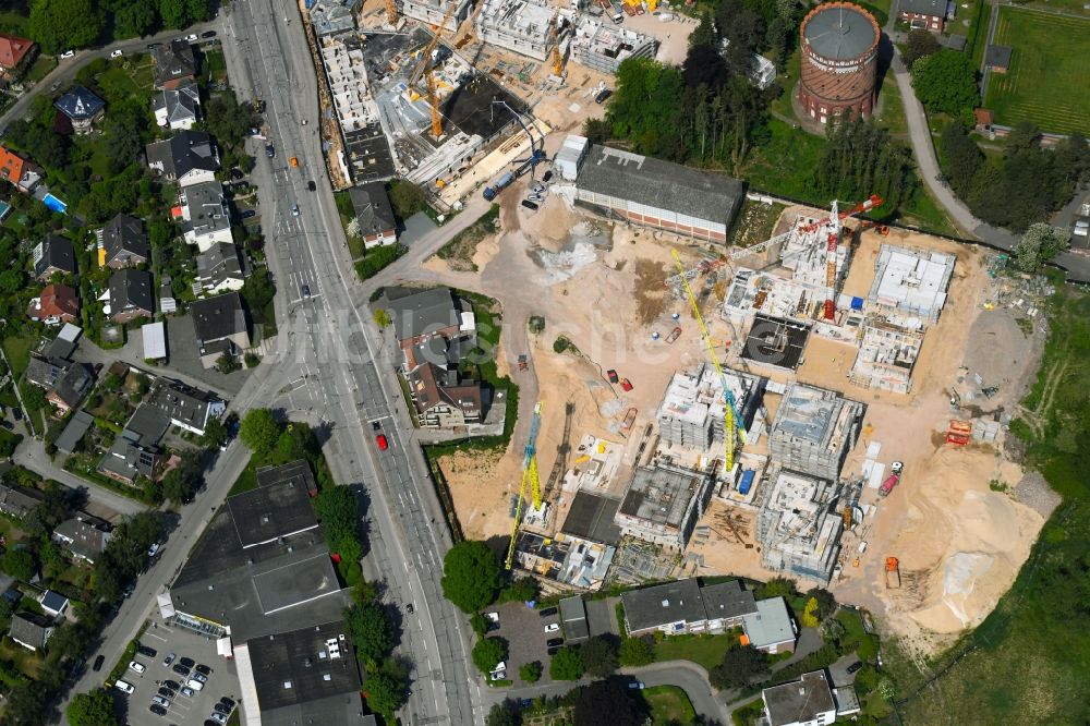 Luftbild Lübeck - Baustelle zum Neubau einer Mehrfamilienhaus-Wohnanlage in Lübeck im Bundesland Schleswig-Holstein, Deutschland