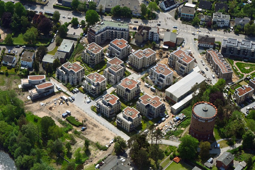 Luftbild Lübeck - Baustelle zum Neubau einer Mehrfamilienhaus-Wohnanlage in Lübeck im Bundesland Schleswig-Holstein, Deutschland