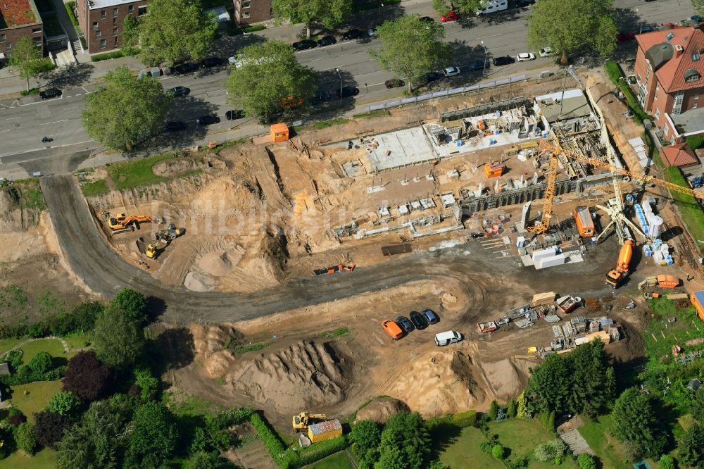 Luftbild Lübeck - Baustelle zum Neubau einer Mehrfamilienhaus-Wohnanlage des LÜBECKER BAUVEREIN eG in Lübeck im Bundesland Schleswig-Holstein, Deutschland