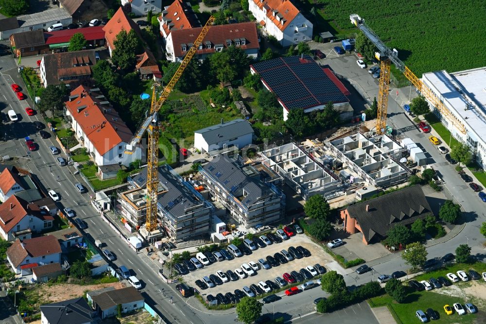 Luftaufnahme Nürnberg - Baustelle zum Neubau einer Mehrfamilienhaus-Wohnanlage an der Lehrberger Straße in Nürnberg im Bundesland Bayern, Deutschland