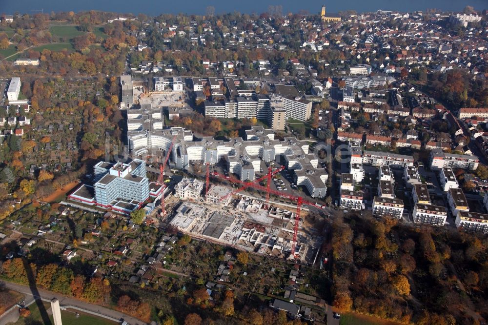 Luftaufnahme Mainz - Baustelle zum Neubau einer Mehrfamilienhaus-Wohnanlage in Mainz im Bundesland Rheinland-Pfalz