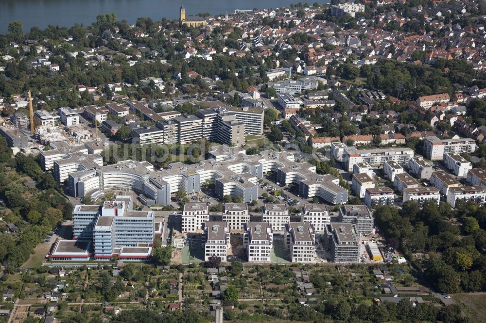 Mainz aus der Vogelperspektive: Baustelle zum Neubau einer Mehrfamilienhaus-Wohnanlage in Mainz im Bundesland Rheinland-Pfalz