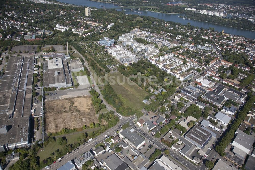 Mainz aus der Vogelperspektive: Baustelle zum Neubau einer Mehrfamilienhaus-Wohnanlage in Mainz im Bundesland Rheinland-Pfalz