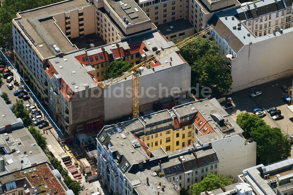 Luftaufnahme Berlin - Baustelle zum Neubau einer Mehrfamilienhaus-Wohnanlage MARBURGER4 in Berlin, Deutschland