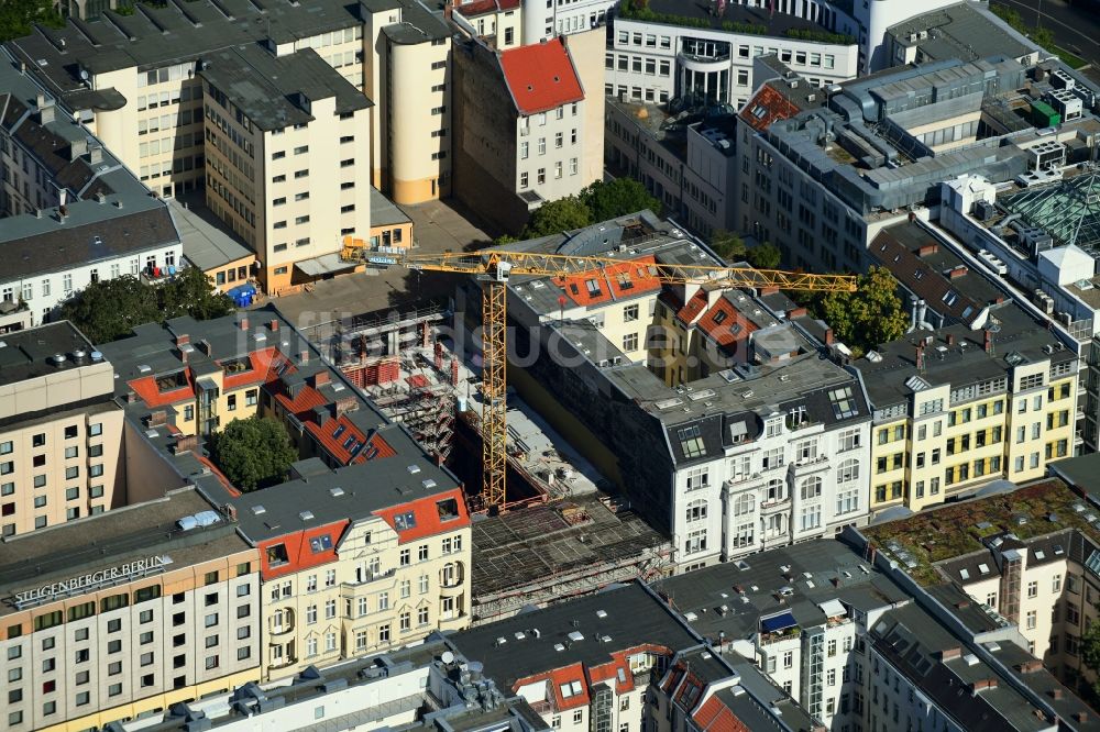 Luftaufnahme Berlin - Baustelle zum Neubau einer Mehrfamilienhaus-Wohnanlage MARBURGER4 in Berlin, Deutschland