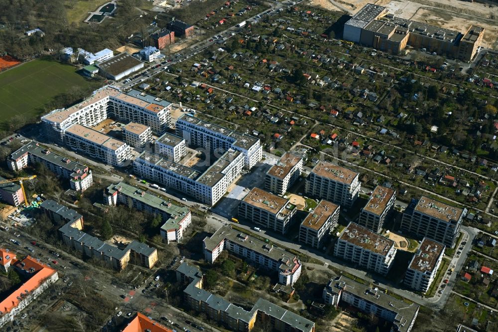 Luftaufnahme Berlin - Baustelle zum Neubau einer Mehrfamilienhaus-Wohnanlage Maximilians Quartier in Berlin, Deutschland