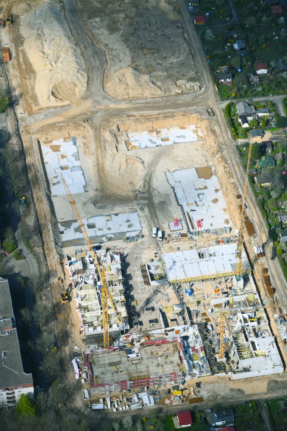 Luftbild Berlin - Baustelle zum Neubau einer Mehrfamilienhaus-Wohnanlage Maximilians Quartier an der Forckenbeckstraße im Ortsteil Wilmersdorf - Schmargendorf in Berlin, Deutschland