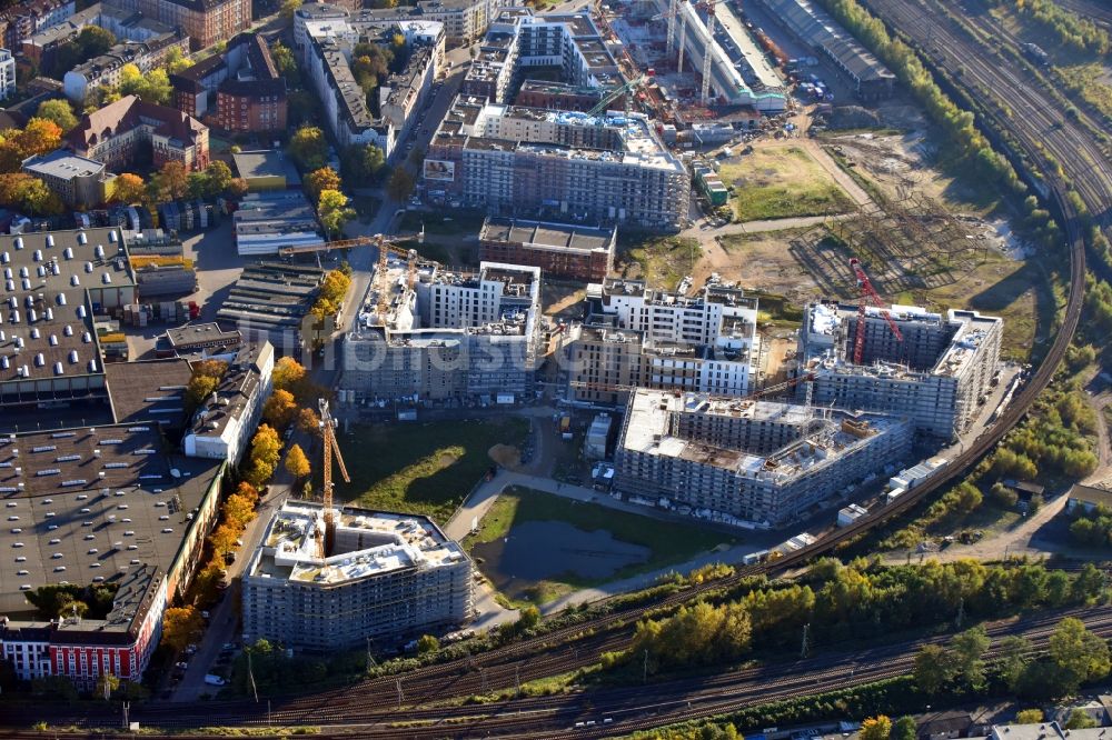 Hamburg aus der Vogelperspektive: Baustelle zum Neubau einer Mehrfamilienhaus-Wohnanlage Mitte Altona im Ortsteil Altona in Hamburg, Deutschland