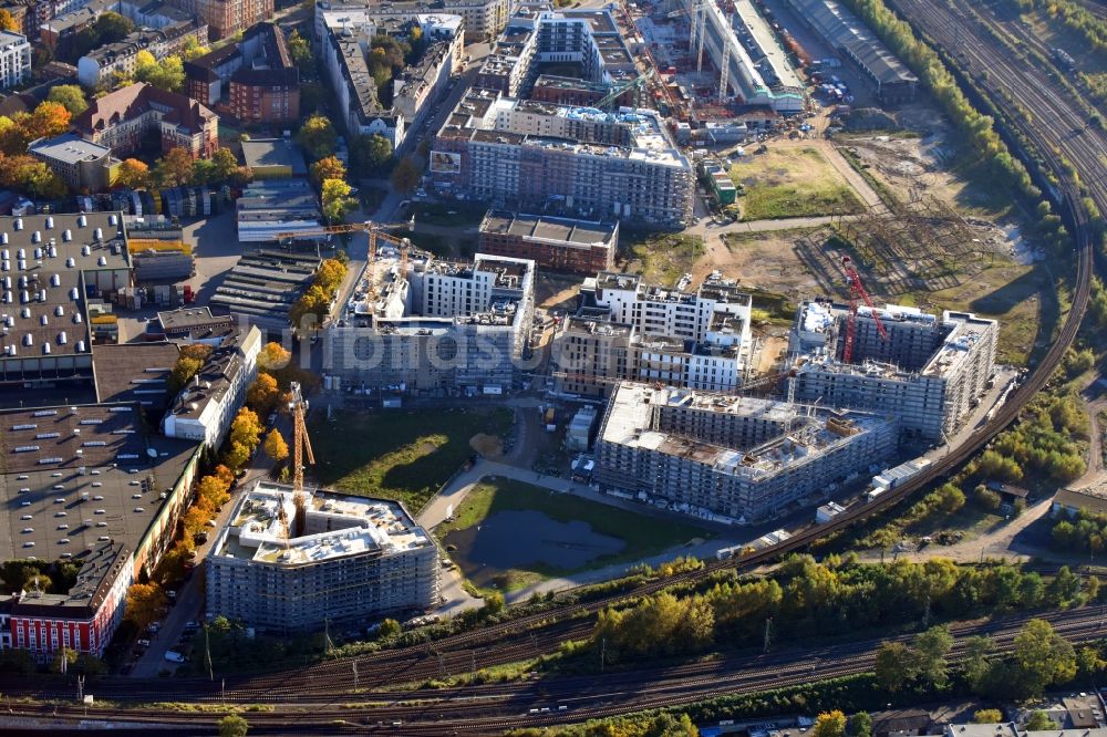 Luftbild Hamburg - Baustelle zum Neubau einer Mehrfamilienhaus-Wohnanlage Mitte Altona im Ortsteil Altona in Hamburg, Deutschland