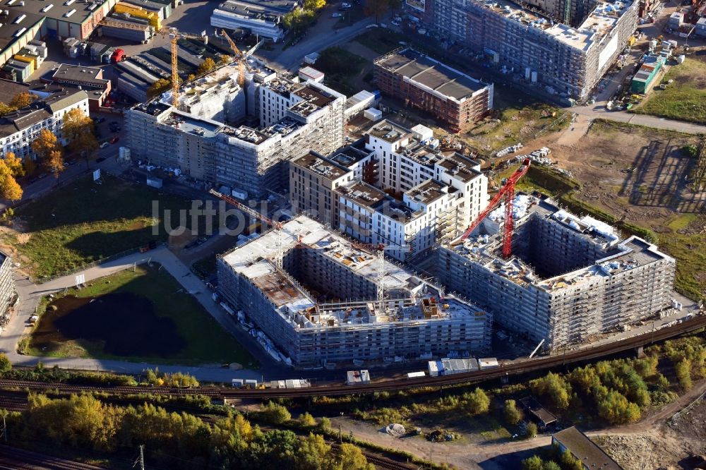 Hamburg von oben - Baustelle zum Neubau einer Mehrfamilienhaus-Wohnanlage Mitte Altona im Ortsteil Altona in Hamburg, Deutschland