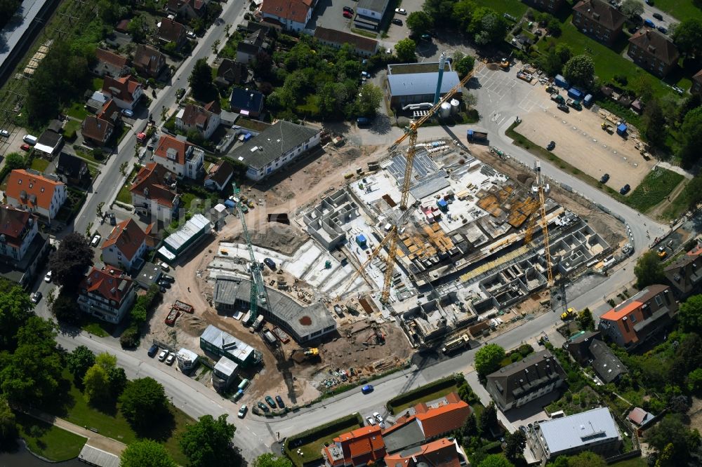 Luftaufnahme Travemünde - Baustelle zum Neubau einer Mehrfamilienhaus-Wohnanlage MOMENTS & Godewind in Travemünde im Bundesland Schleswig-Holstein, Deutschland