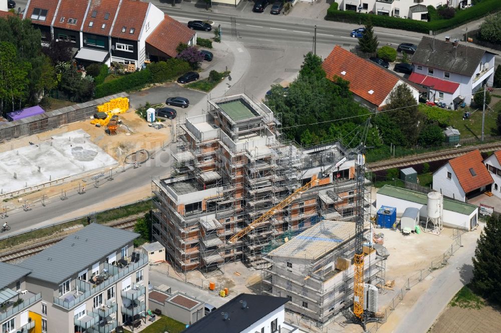 Luftbild Markt Indersdorf - Baustelle zum Neubau einer Mehrfamilienhaus-Wohnanlage an der MOOSEDER Wohnbau- und Projektentwicklungs GmbH in Markt Indersdorf im Bundesland Bayern, Deutschland