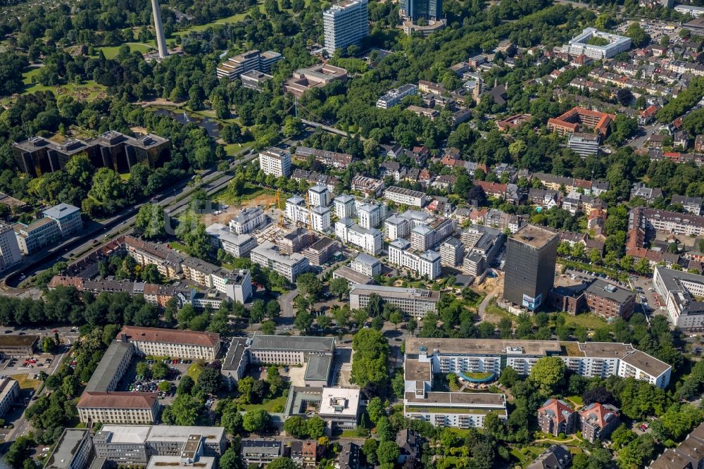 Dortmund von oben - Baustelle zum Neubau einer Mehrfamilienhaus-Wohnanlage Märkische Straße - Benno-Jacob-Straße - Kronenstraße in Dortmund im Bundesland Nordrhein-Westfalen, Deutschland