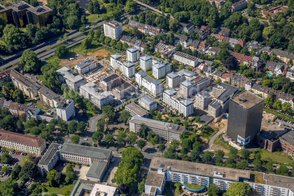 Dortmund aus der Vogelperspektive: Baustelle zum Neubau einer Mehrfamilienhaus-Wohnanlage Märkische Straße - Benno-Jacob-Straße - Kronenstraße in Dortmund im Bundesland Nordrhein-Westfalen, Deutschland