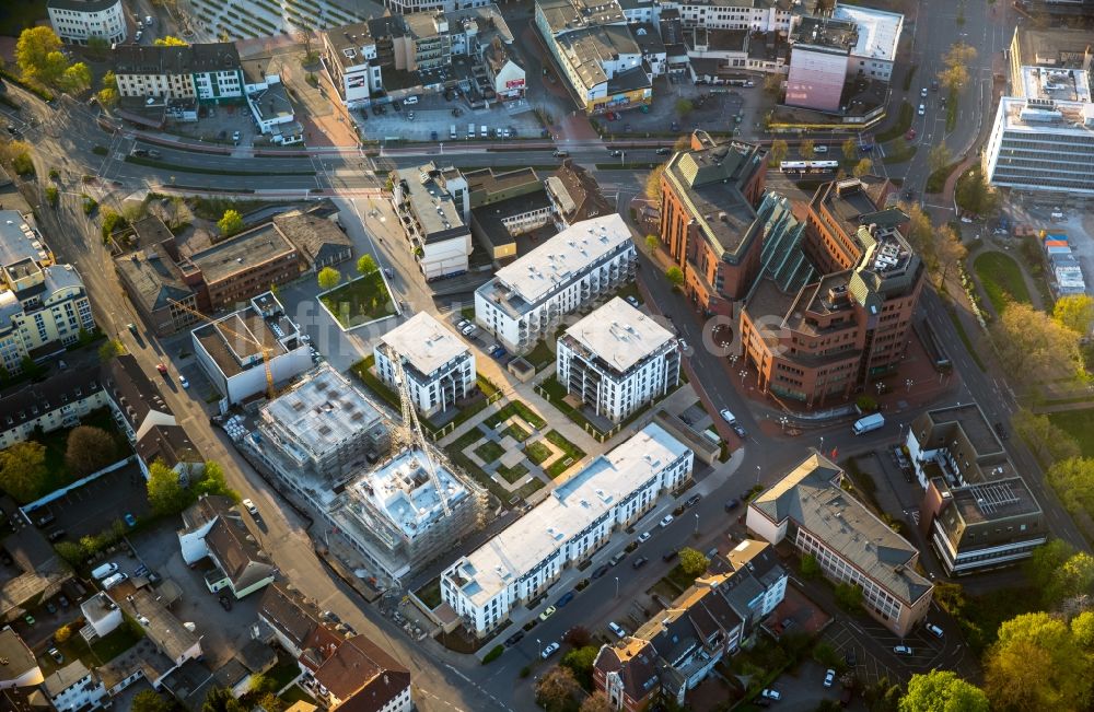 Hamm aus der Vogelperspektive: Baustelle zum Neubau einer Mehrfamilienhaus-Wohnanlage Museums-Quartier in der Stadtmitte in Hamm im Bundesland Nordrhein-Westfalen